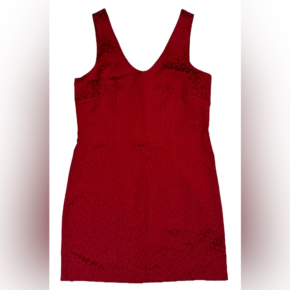 ❗️VINTAGE❗️Red Floral V-Neck Mini Dress